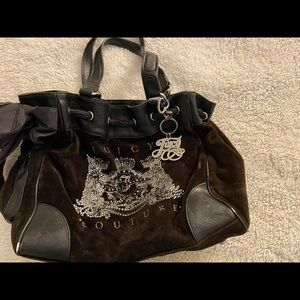 Juicy Couture Black Velvet Shoulder Bag